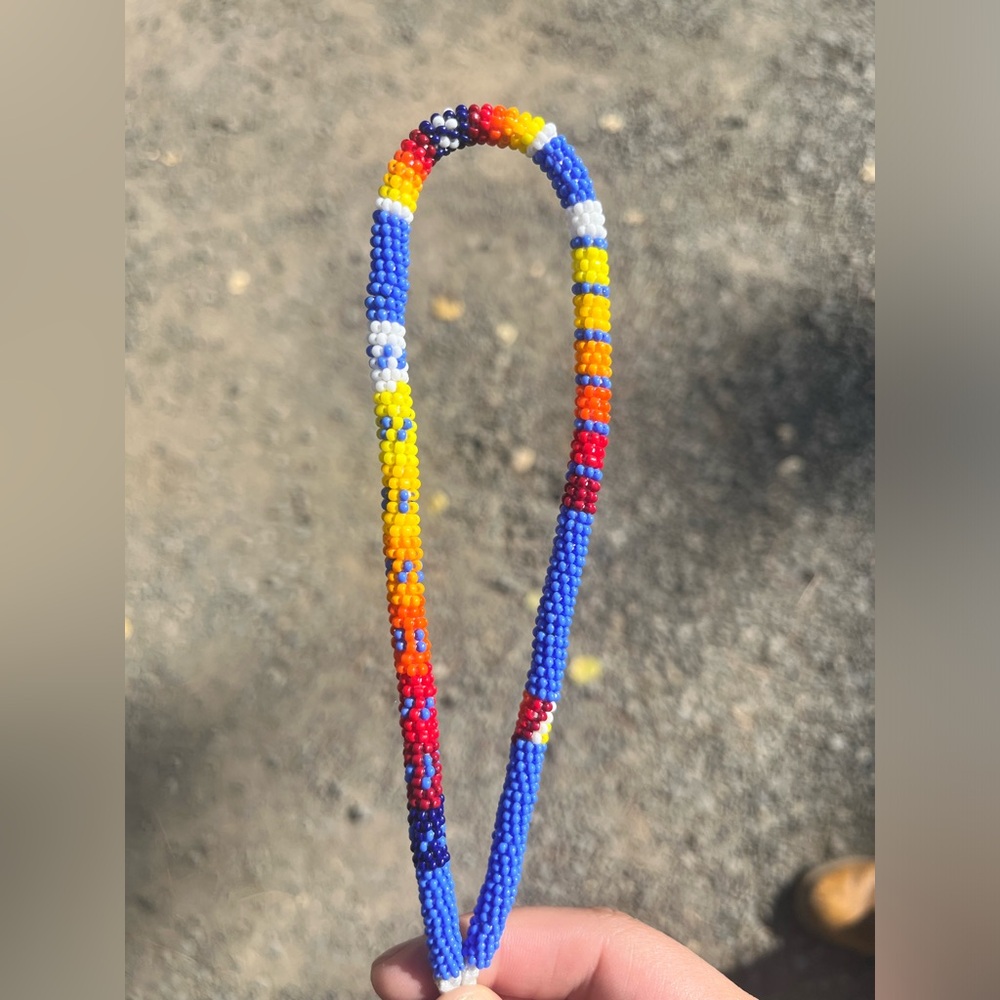 Beaded wristlet keychain